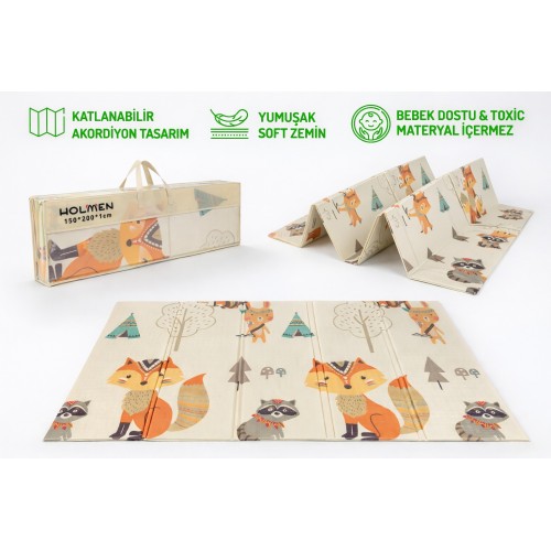 Holmen Oyun Matı Minik Hayvanlar Soft Katlanabilir 150*200 cm